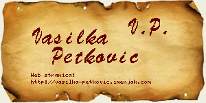 Vasilka Petković vizit kartica